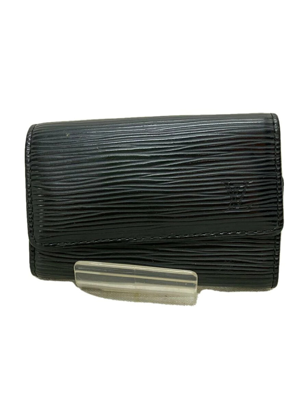 LOUIS VUITTON Key Case Wallet Leather Black